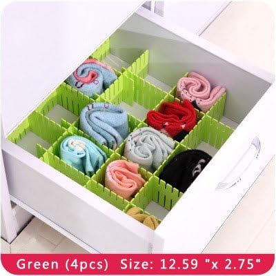 Chanyi(TM) Plastic Grid Drawer Divider Tidy Home Storage Organizer(Green)