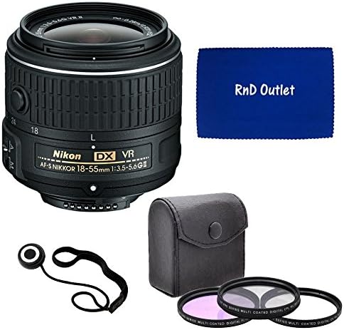 Nikon 18-55mm f/3.5-5.6G VR II AF-S DX NIKKOR Zoom Lens (White Box) + 52mm Multi-Coated Glass 3 Piece Filter Kit (UV-CPL-FLD) + Len Cap Keeper For Nikon D40 Digital SLR Camera