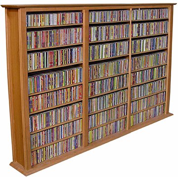 Spartak Bookcase Media Tower – Triple 2403OAK (Oak) (50″H x 76″W x 9.5″D)
