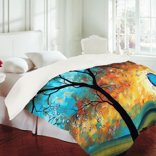 DENY Designs Madart Aqua Burn Duvet Cover, Queen DENY Designs Madart Aqua Burn Duvet Cover, Queen