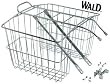 Wald 520 Rear Twin Bicycle Carrier Basket (13.5 x 6.25 x 11)