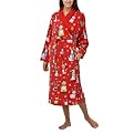 Nick & Nora&reg; Womens Fleece Robe - Red Reindogs