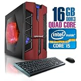 CybertronPC X-PLORER2 2101BBRS, Intel Core i5 Gaming PC, W7 Professional, Black/Red