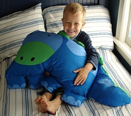 Baby Kids Toddler Nursery Cartoon Animals Cotton Pillowcase Baby Cozy Companion Pillow Cushion Cover (Blue Dinosaur )