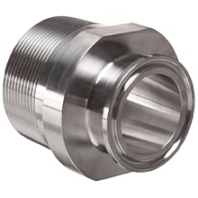 Parker Sanitary Tube Fitting, Stainless Steel 304, Adapter, 1-1/2" Tube OD x 2" NPT Male