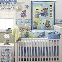 Bedtime Originals Bandstand Bears 4-Piece Baby Crib Bedding Set - Blue