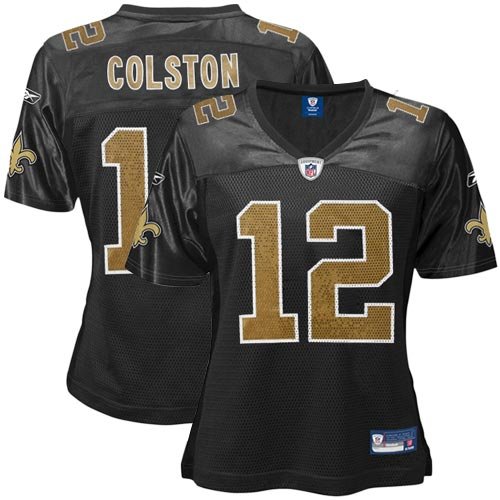 Marques Colston Black Reebok Replica New Orleans Saints Women's Jersey - X-Large