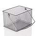 YBM Home Rectangle Mesh Silver Condiment Caddy, Kitchen Supply, Utensil, Silverware Organizer Cutlery Holder Flatware Storage Napkin Holder Carrier (1)