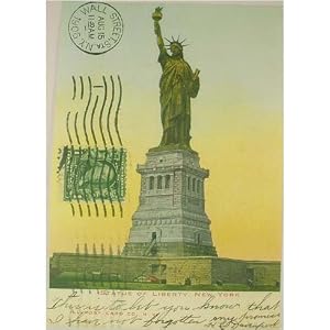 Statue of Liberty Postcard & Letters Cavallini Wrap or Decoupage paper,vintage poster or print
