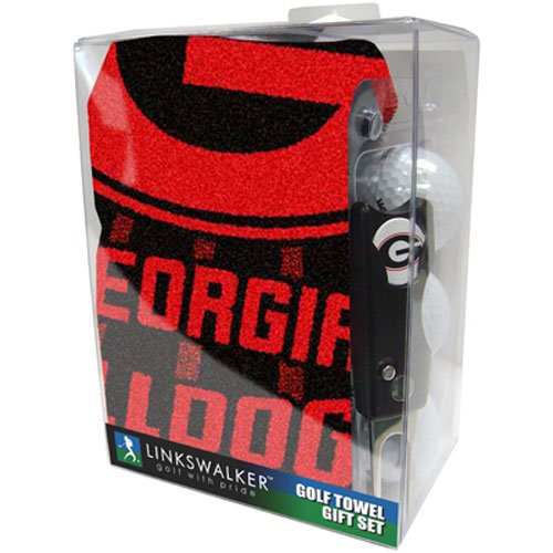 Georgia Bulldogs Ncaa Jacquard Golf Towel Gift Pack W/ Balls Repair Tool Marker