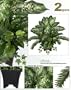 TWO Pre-Potted 22" Cycas Pothos Ivy Artificial Silk Plants for Home Decoration