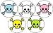 Set of 5 Colorful Skull and Crossbones 1.25
