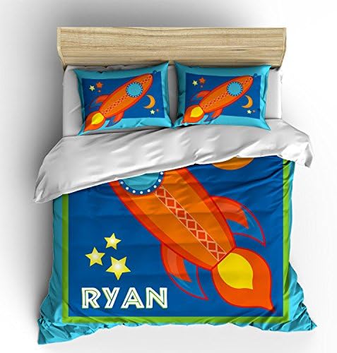 Outer Space Adventures Theme Kids Personalized Bedding/Duvet Cover, Twin (68"x88")