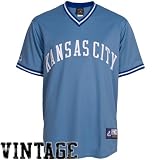 MLB Majestic Kansas City Royals Cooperstown Collection Throwback Jersey - Light Blue (Large)