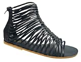 Andres Machado Plus Size Women Greek Roman Black Sandals