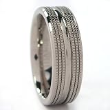 New 7 mm Titanium Ring, Comfort Fit Band, Designer Style- Sizes 8 to 11
