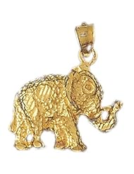 Dazzlers Solid 14k Gold Elephant Charm Pendant Available in three colors from jewelsberry (weights: 4.3 grams only)