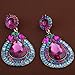 YAZILIND Jewelry Luxurious Full Colorful Waterdrop Flower Metal Dangle Drop Earrings For Women