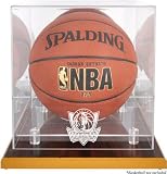 Dallas Mavericks Woodbase Logo Basketball Display Case and Mirror Back