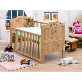 Filip Playbead Convertible Dropside Cot Bed in Natural Lacquer
