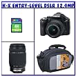 Pentax K-x Digital SLR with 18-55mm and 55-300mm Zoom Lenses (Black) + Transcend 4GB SDHC SD Memory Card + SLR Camera Carrying Bag
