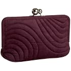 SR SQUARED by Sondra Roberts Sueded 'Swirl'Kisslock Clutch