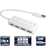 SABRENT 4-Port USB 2.0 Hub with Individual Power Switches (HB-UMLW)