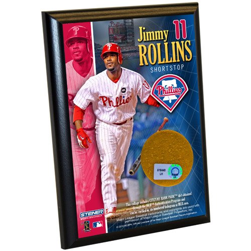 MLB Philadelphia Phillies Jimmy Rollins 4-by-6-Inch Dirt Plaque