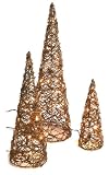 GKI Bethlehem Lighting 3-Piece Twig Rattan Cones: 12-Inch 20-Light; 18-Inch 20-Light and 24-Inch 35-Light Cones
