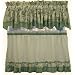 Dreams Green Floral with Gingham Check Kitchen Tier Curtain, 56"x24" Tier