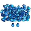 50 Blue Teardrop Czech Glass Beads Beading 6mm