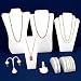 White Leatherette Large Jewelry Display 8 Pc Set New