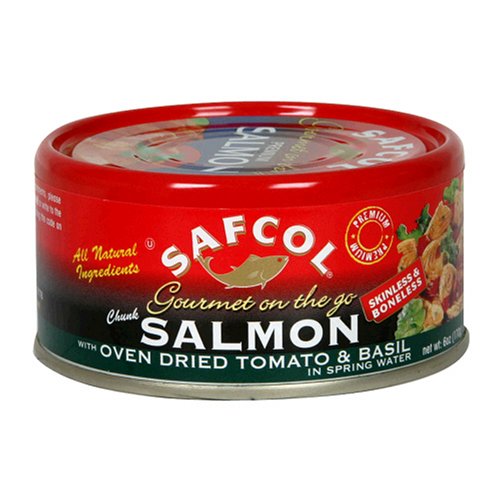 SAFCOL Gourmet on the Go Salmon with Oven Dried Tomato and Basil in Spring Water, 6-Ounce Cans (Pack of 12)