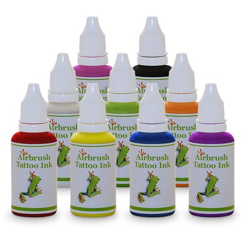 9 Color Temporary Tattoo Airbrush Paint Body Ink Set