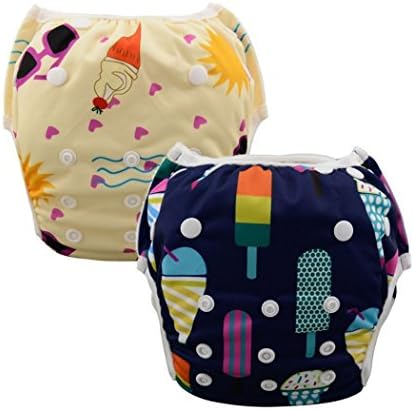 Samuyalove 2pcs Reusable Baby Swim Diapers (Pack of 2)
