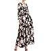 Eastabile Womens Vintage Floral Printed Deep-V Neck Evening Party Beach Long Dress