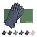 Downholme Classic Leather Cashmere Lined Gloves for Women (Dark Blue, S)