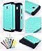 Thousand Eight(TM) For Nokia lumia 635, Nokia lumia 630 Diamond Studded Silicone Rubber Skin Hard Case + [Screen Protector Shield(Ultra Clear)+Thousand Eight(TM)Touch Screen Stylus] (Diamond teal green)