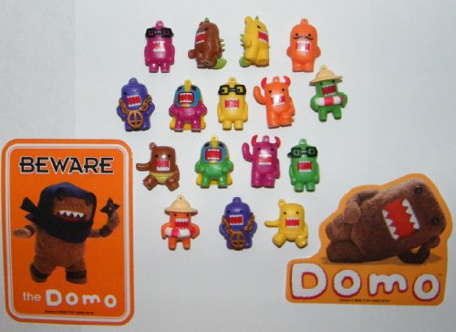 Domo Figure Charms 16 Colored Figures with Special Domo Stickers
