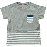 《H28年夏物》 nico hrat(ニコフラート) 製品洗い加工済み 天竺半袖ボーダー切替Tシャツ 120cm/MG NO.B-260139