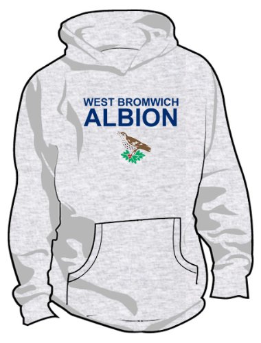 West Bromwich Albion Basic Logo Soccer Hoodie, Adult Small - Ash Grey
