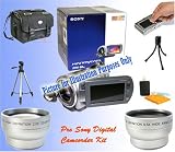 NEW Sony DCR-SR85 60GB Camcorder w/2x Telephoto  Wide Angle Lens Accessory Kit