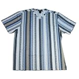 Kenneth Cole - Kenneth Cole White Blue Grey Stripe Shirt Mens