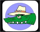 Mauspad mit Dekoration - Australien, Reptilien, Krokodil, Hut, Outback
