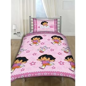 Dora the Explorer Duvet Set (Official) - Pink Flowers - Single