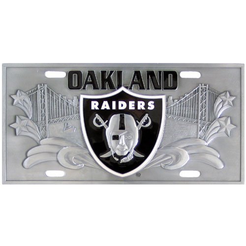 Oakland Raiders - 3D NFL Officially Licensed Stainless Steel License Plate
