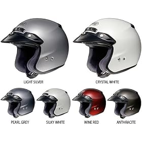 Shoei Metallic RJ-Platinum Harley Motorcycle Helmet - 2008 Model - Color: Light Silver, Size:...