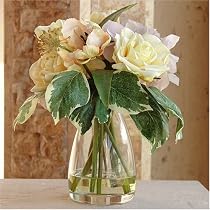 Tuscan Bouquet - Yellow Roses, Apricot Double Tulips, Washed Blue Hydrangea