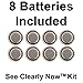 Reading Glasses Lighted ~ See Clearly Now Kit(TM) - 8 Batteries, Carl Zeiss Lens Cloth, Credit Card Magnifier ~ Corrective LED Readers with Lights Provide Hands Free Illumination ~ 2.0x BLACK