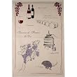 French Wine Making instructional and Pictorial on Printed Towel. Terroirs de France Tea Towel